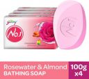 Godrej No.1 Rosewater & Almond Bath Soap  (4 x 100 g)...