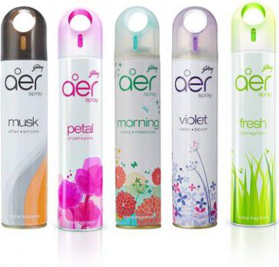 Godrej Petal crush pink, Musk after smoke, Violet velly bloom, Morning misty meadow, Fresh lush green Spray  (5 x 220 ml)