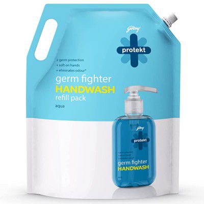 Godrej Protekt Germ Fighter Handwash Refill Pack | Aqua - 1.5 L