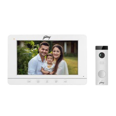 Godrej Security Solutions Solus 7” Video Door Phone| Attractive 7" TFT Screen Display |120° Wide Angle View |Coloured Night View|Rain Cover&Bracket Included|EM Lock Support for Door Locking/Unlock