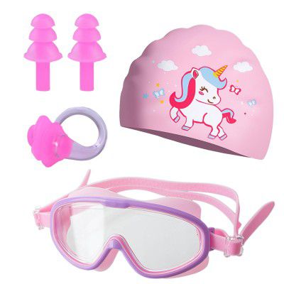 Goggles for Kids, Swimming Glasses for Kids Pink Swimming Kit 