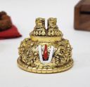 Gold Art India Lord Balaji Charan Paduka 24 kt Gold Matte Finish Vishnu Charan Paduka for Pooja (Gold Plated 2 Inch)...