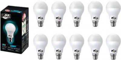 Gold Nation 10 W Standard B22 LED Bulb (White, Pack of 10)