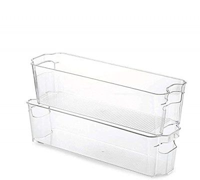 Golden bird Transparent Acrylic Display Stand Case Casket For Multipurpose Storage Box Bins (Narrow, 2)