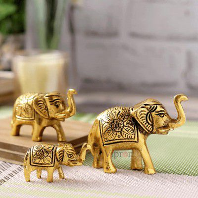 Golden Brass Swan Candle Holder Pair (Elephant Set-3)