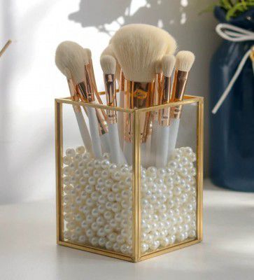 Lamjum Golden Metallic Multipurpose Desk Organizer