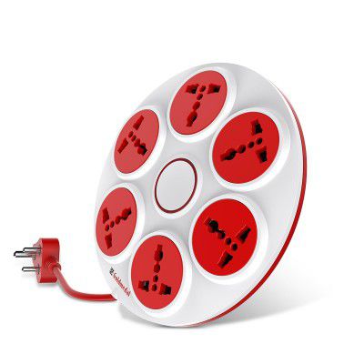 Goldmedal 360 Degree Power Strip (White) | 6-Outlet Universal Sockets