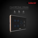 Goldmedal 4 Module I-Touch Wi-Fi 4 Switch + Fan Regulator + 2 USB Port With Glass Plate,Titanium Grey,1_way,Pack Of 1,Suitable For 4 Module Junction Box,No Additional Cover Plate Required,240 Volts...