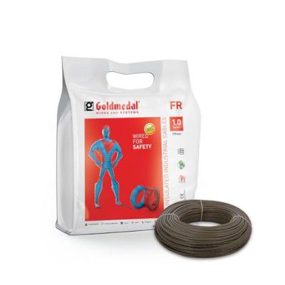 Goldmedal 45 Meter 1100V 1.0 Sq mm Fire Retardant Electric Wire (Black) - Pack of 1