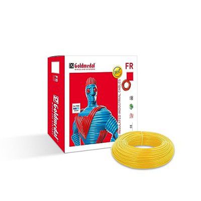 Goldmedal 6.0 Sq mm Fire Retardant Wire - 90m (Yellow)