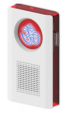 Goldmedal Ekaant - Mantra Door Bell (A) | Elegant Design | 4 Selectable Mantras With Flashing Light| Door Bell For Home | Pack of 1 (White and Red)