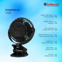Goldmedal i-Fan 100mm Mini Portable Rechargeable Fan| Multi Clip Function ...