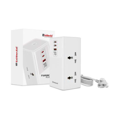 Goldmedal Turboplus+ Power Strip | 4 Universal Sockets | 2 Meter Cable