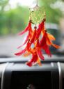 goldy traders Dream Catcher, Wall Hangings, Crafts, Home Décor, Balcony, Garden Feather Dream Catcher (7 inches, Orange)...