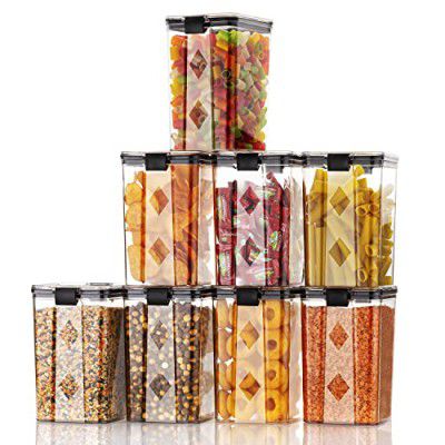 GOLWYN Air Tight Containers For Kitchen Storage Set, Bpa Container (1100 Ml Set Of 8)(Plastic)