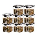 GOLWYN Plastic Kitchen Containers Set, Air Tight Container For Kitchen Storage Set (Transparent, 700 ML Set Of 8)...