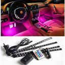 Gomechanic Atmosphere Lights with 12x4 LED Strip Light 48 LEDs, DC 12V Multicolour Interior Ambient Lighting Kit Featuring Sound Active Function...