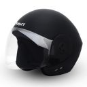 GoMechanic Instinct Series- Armor Open Face ABS Helmet with Clear Visor Motorbike Helmet (Matt Black, L)...