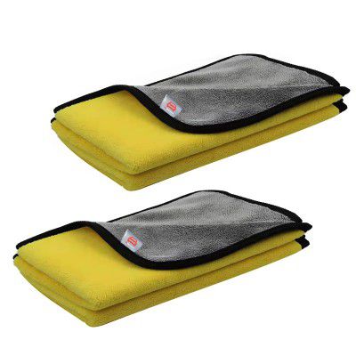 GoMechanic Microfiber Cloth/Towel for Car Cleaning 2 pcs 35x75 cms 500 GSM - (SE_MC_002)