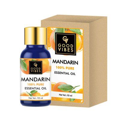 Good Vibes 100% Pure Mandarin Essential Oil - 10 ml - Improves Skin Tone & Adds Shine To Hair - Cruelty Free