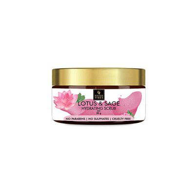 Good Vibes Lotus & Sage Hydrating Face Scrub - 50 g - Skin Exfoliation, Deep Pore Cleanse and Blackheads Removal - Mineral Oil and Cruelty Free