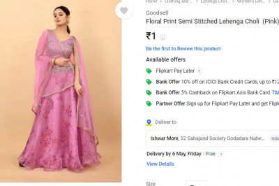 Goodsell  Floral Print Semi Stitched Lehenga Choli  (Pink)