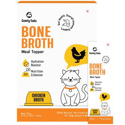Goofy Tails Chicken Bone Broth for Cats 25 ml (25ml X 15 Pack)