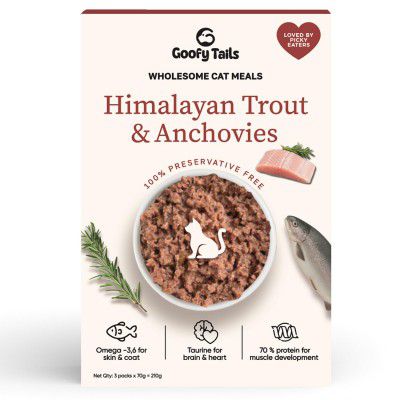 Goofy Tails Himalayan Trout & Anchovies Cat Food 210g (70g X 3Pouches) 