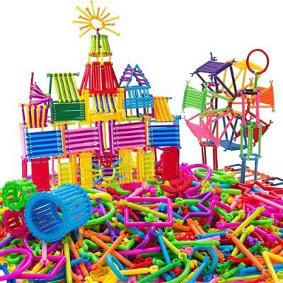Gooyo 301Y-20 Educational & Building Straw & Sticks Set (Multi Color, 164pcs)