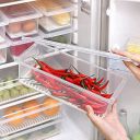 Gopi Fridge Storage Boxes (Pack of 6), Fridge Organizer with Removable Drain Plate 1500 ML Container Box...
