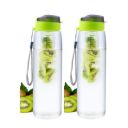 GOPI Infuse Plastic Water Bottle, 800 ml, Set of 2, GREEN...