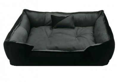 Gorgeous Latest Unique Beds,Sofa Style Velvet Round Bed for Dog and Cat (Red,Black)-Small (S, Black&Grey)