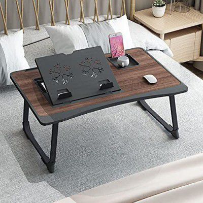 GoRogue Laptop Desk for Bed, Ventilated Angle Adjustable Notebook Stand with Cup, Mobile, Tablet Holder (Black)