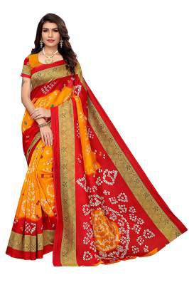 GoSriKi Art Silk with Blouse Piece Saree