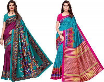 GoSriKi Silk with Blouse Piece Saree (COMBO-SHREE-054 RELIST_Multicolor_FS)