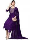 GoSriKi Women's Cotton Blend Embroidered Straight Kurta with Pant & Dupatta...