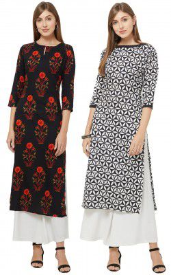 GoSriKi Womens Crepe Straight Kurta