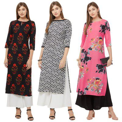 GoSriKi Womens Crepe Straight Kurta