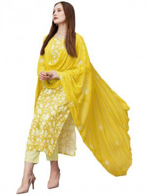 GoSriKi Womens Kurta with Pant & Dupatta