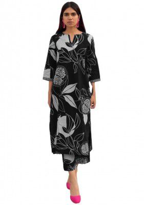 GoSriKi Women's Rayon Blend Straight Printed Kurta with Pant