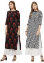 GoSriKi Womens Rayon Straight Kurta (Pack of 2)...