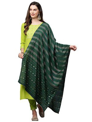GoSriKi Womens Ruby Cotton Straight Solid Kurta with Palazzo & Dupatta