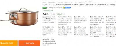 GOTHAM STEEL Induction Bottom Non-Stick Coated Cookware Set  (Aluminium, 3 - Piece)