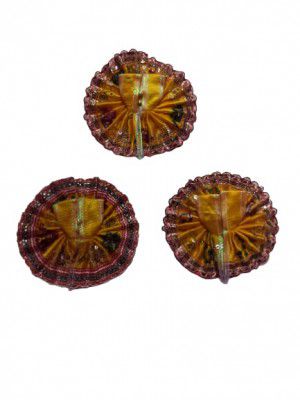 Gouri Phoshak Handmade Laddu Gopal Ji/Krishna Ji Designer Dress Set of 3 - Yellow (Size : 0 no.)