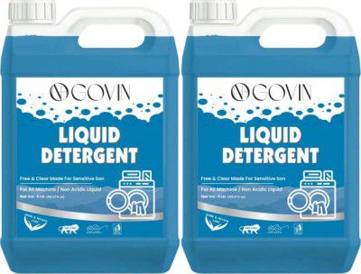 GOVIN WASH fabric care blue Detergent Liquid for Washing Machine combo pack of-2 Aqua Liquid Detergent  (2 x 5 L)