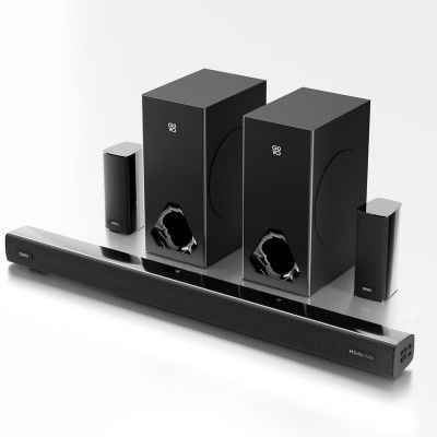 GOVO GoSurround 888 | 625W,True Dolby Audio, Dual 6.5" Subwoofers (Platinum Black)