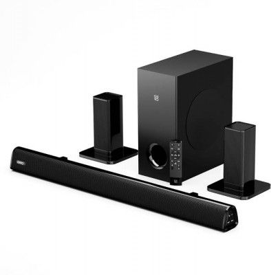 GOVO GOSURROUND 945 120 W Bluetooth Soundbar  (Platinum Black, 5.1 Channel)