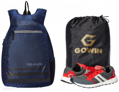 Gowin Nx-2 Grey/Red Size-6 with Triumph Back Bag Helios Pro-6002 Navy Grey
