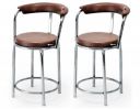Goyal steel & furniture Exclusive Stainless Steel Multipurpose Stool with Footrest -Modern Comfortable Cushioned Chair for Bar, Cafe, Salon, Reception, Outdoors (2, Brown)...