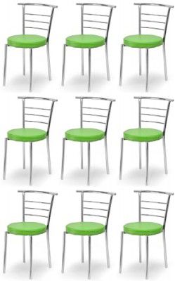 Goyal steel & furniture Strong and Durable Comfortable Dining Chair for Home Hotel Used for Indoor and Outdoor (9, Green, Standard)